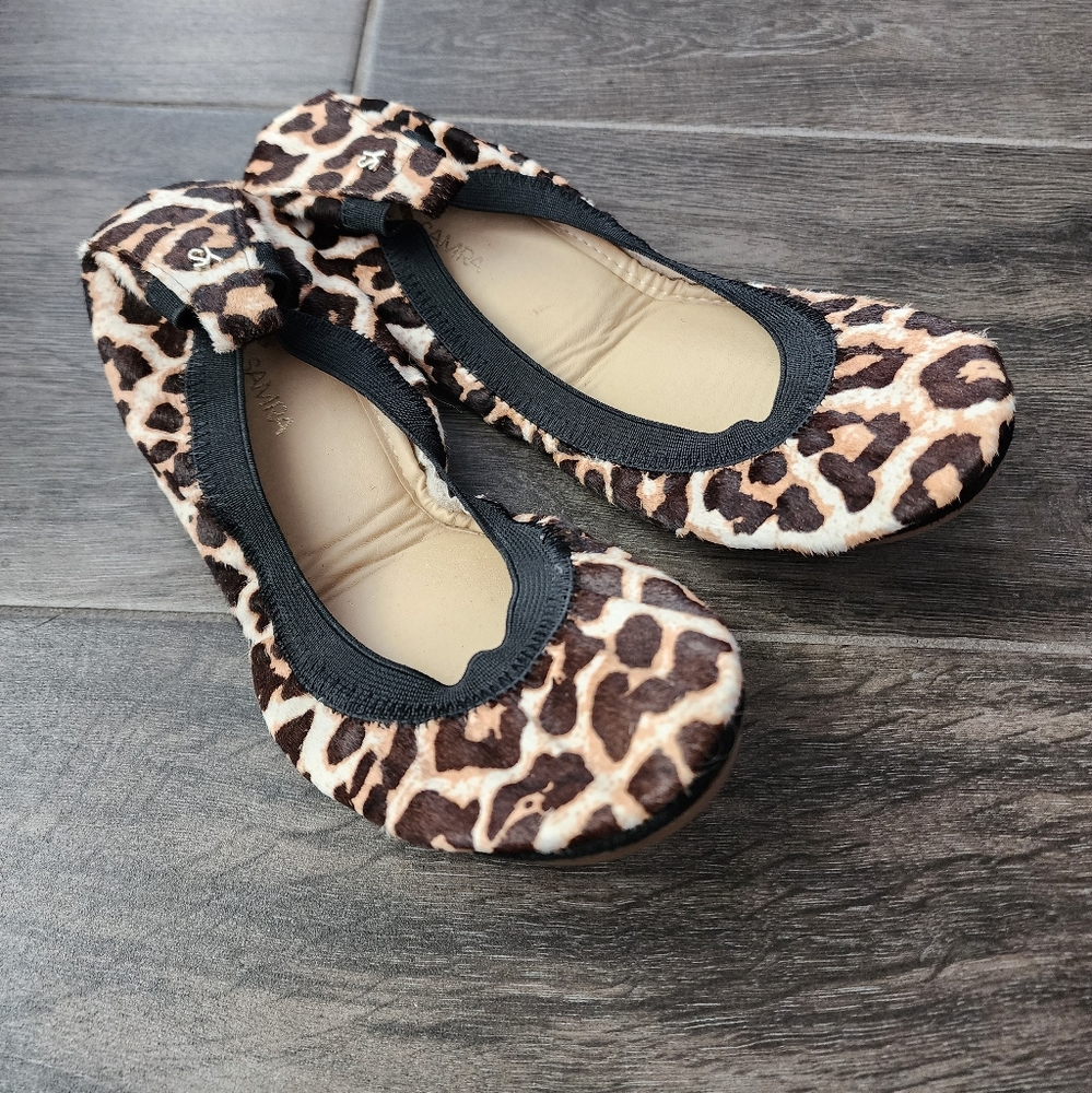 Yosi Samara Foldable Animal Print Ballet Flat